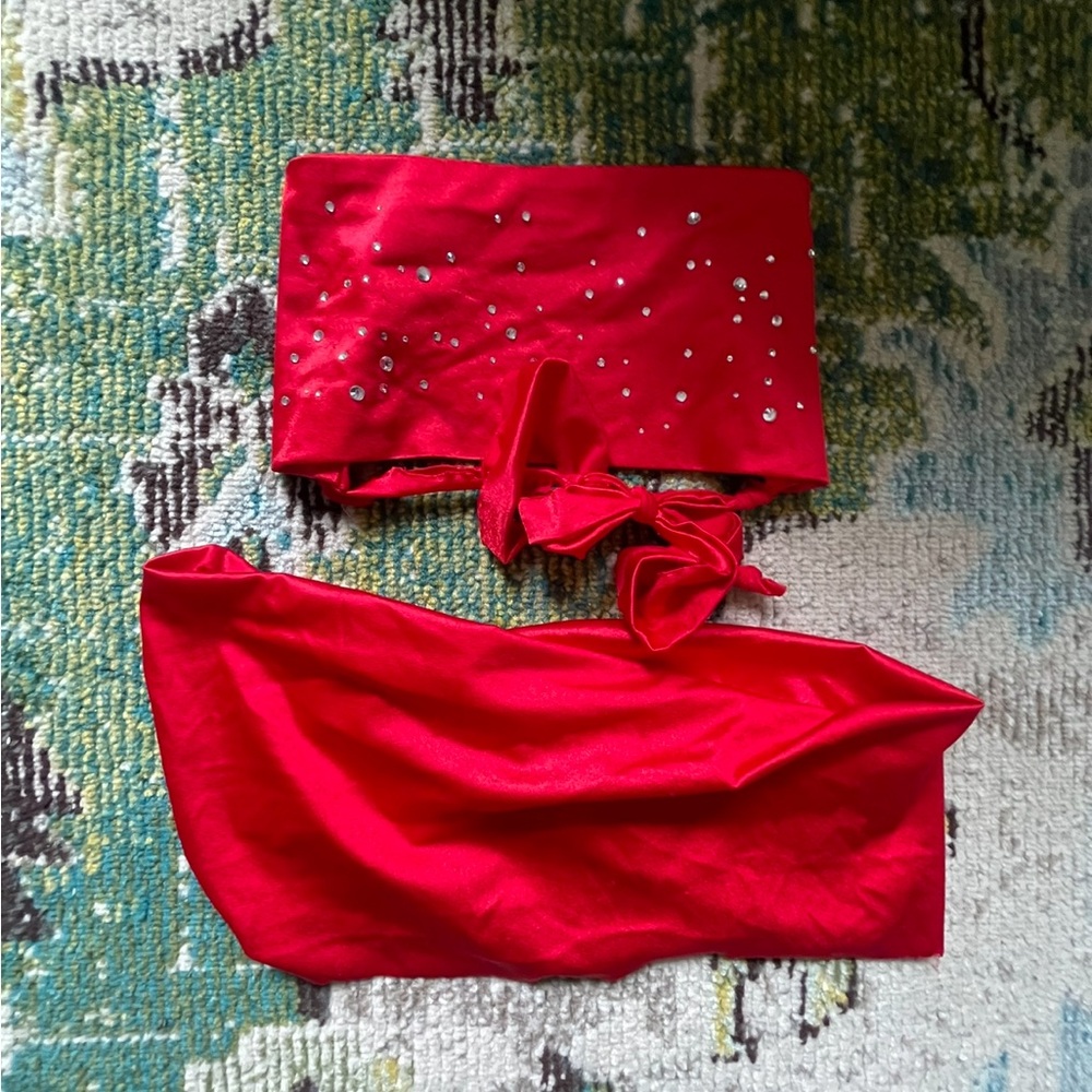 Red two-piece dancewear